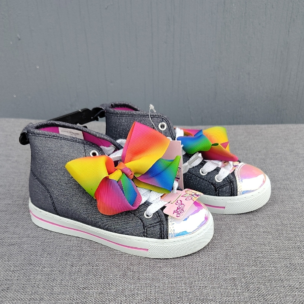 Jojo Siwa Rainbow Bow Girls High Top Sneakers Size 11
